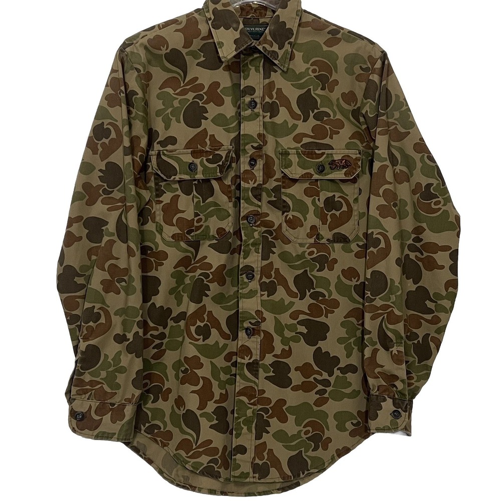 Wolverine Sportsman Camo Hunting Button Long Sleeve Shirt No Sz. Tag Men Medium?